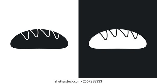 Bread loaf icons in solid black and white colors