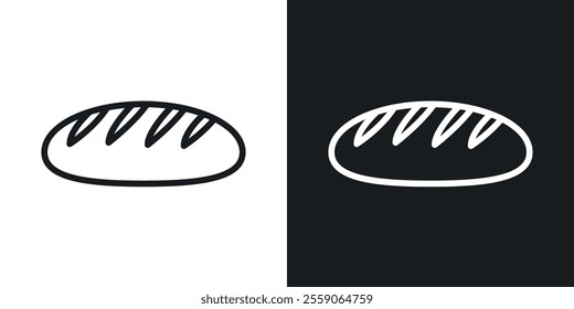 Bread loaf icons. vector set in black colors