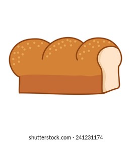bread loaf Isolated illustration on white background
