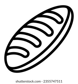 bread loaf line icon, food and grocery concept, long loaf vector sign on white background, outline style icon for mobile concept and web design. Vector graphics