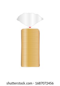 Bread loaf in pack isolated on white background illustration vector