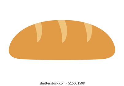 Bread loaf or bread roll flat vector color icon for food apps and websites