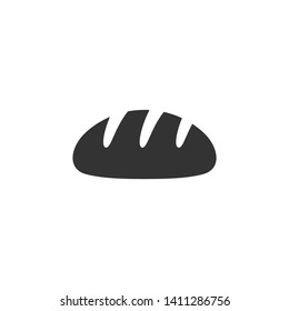Bread loaf traditional style vector icon. Simple bread isolated black glyph symbol.
