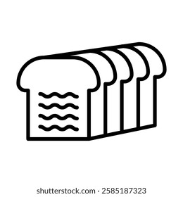 Bread Loaf Vector Line Icon Design