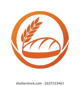 Bread Loaf and Wheat Logo for Artisan Bakeries