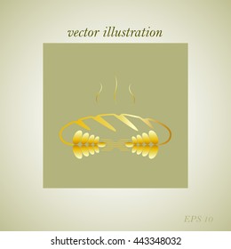 bread, loaf and wheat, vector illustration