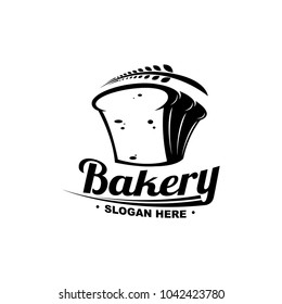 Bread logo bakery emblem in white
