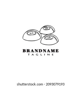 Brot-Logo-Cartoon süße Vorlage Symbol schwarz moderne einzelne Vektorgrafik