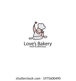 a bread logo with a cute chef. For businesses in the field of bread or channel logos or bread making courses 