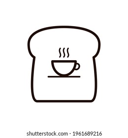 Diseño del logotipo del pan. Símbolo de taza de café en el vector del pan. Diseño del logotipo de café y panadería.