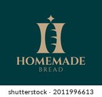 bread logo design, letter H logo design,vector