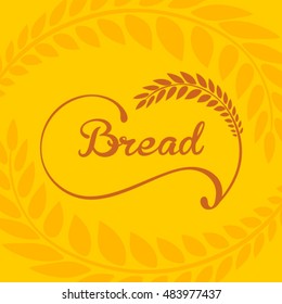 Bread logo framed by ears of wheat .