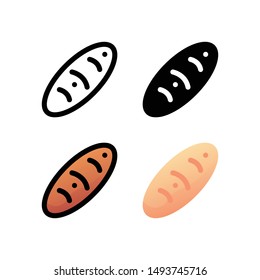 Bread logo icon design in four style. Line, Solid, Flat Gradient and Color Line style