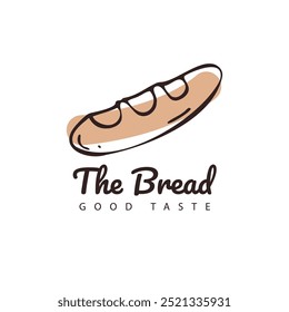 Bread logo with minimalist hand drawn sketch. Vector illustration.