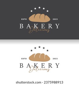Logotipo de pan, diseño de panadería de estilo antiguo retro vintage, pan de trigo vectorial Ilustración de temple simple