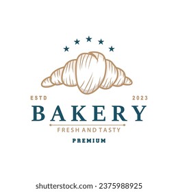 Bread Logo, Old Retro Vintage Style Bakery Shop Design, Vector Wheat Bread Simple Tremplet Illustration