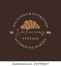 Bread Logo, Old Retro Vintage Style Bakery Shop Design, Vector Wheat Bread Simple Tremplet Illustration