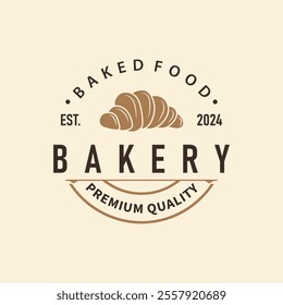 Bread Logo, Old Retro Vintage Style Bakery Shop Design, Vector Wheat Bread Simple Tremplet Illustration