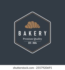 Bread Logo, Old Retro Vintage Style Bakery Shop Design, Vector Wheat Bread Simple Tremplet Illustration