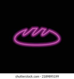 Bread logo simple icon vector. Flat design. Purple neon on black background.ai