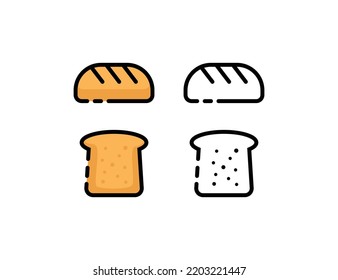 Bread logo symbol design illustration set