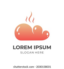 bread logo vector with flat orange color style