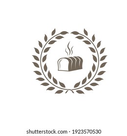 Bread logo vintage leaves design vector illustration