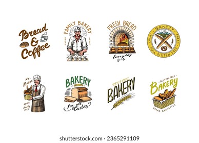 Bread, long loaf or baguette. Engraved hand drawn in old sketch and vintage style for label, logo and menu, bakery shop.