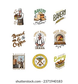 Bread, long loaf or baguette. Engraved hand drawn in old sketch and vintage style for label, logo and menu, bakery shop.