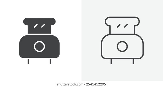 Icono de la máquina de pan plano y diseño de conjunto simple