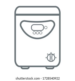 Bread machine. Kitchen appliance. Kitchen domestic electrical equipment. Line vector illustrations. Isolated cooking icons.