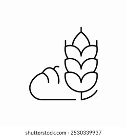 bread made with wheat icon sign vector