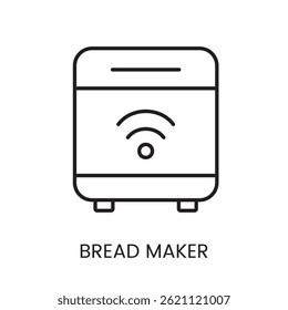 Bread maker line icon vector, with editable stroke, ideal for smart kitchen apps and bakery tech visuals.