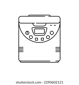 Bread maker in the linear style icon.
