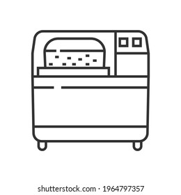 Bread maker, oven pixel perfect icon vector. Kitchen small appliances line sign. Household tools symbol for app, web. Cooking equipment for bread is shown.