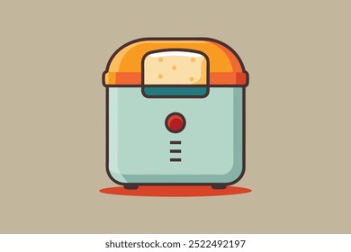 Bread maker vector art illustration.