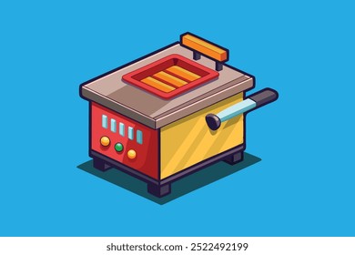 Bread maker vector art illustration.