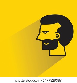 bread man side view icon with drop shadow on yellow background