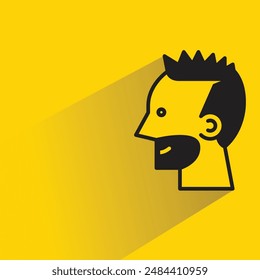 bread man side view icon with drop shadow on yellow background