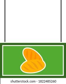 Bread Market Department Icon. Flat Color Design. Vector Illustration.