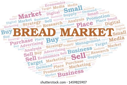 Bread Market word cloud. Vector made with text only