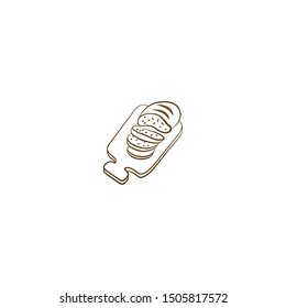 bread mascot Bakery logo cake delicious hand drawn 