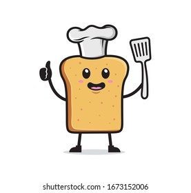 Bread mascot character design vector