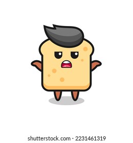 bread mascot character saying I do not know , cute style design for t shirt, sticker, logo element