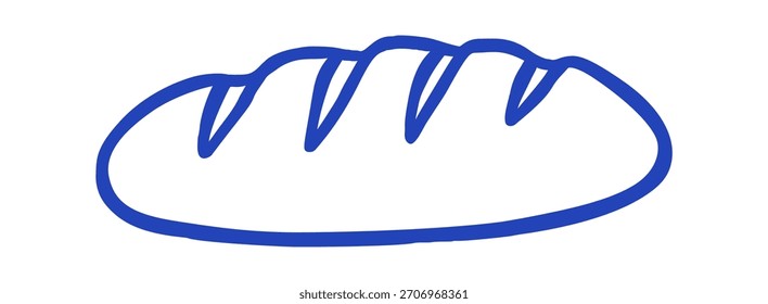 Doodle mediterráneo de pan. Vector doodle ilustración icono aislado en blanco bg.