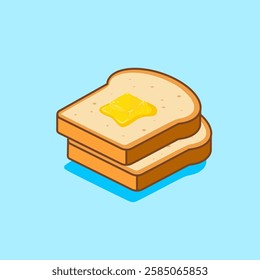 Bread and melting butter vector illustration cartoon design