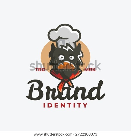 Bread Monster Chef Mascot Logo - Funny Creature Baker Character with Hat for Restaurant and Snack Brand Identity - Vector Illustration