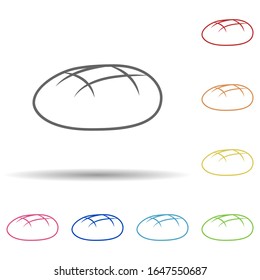 Bread in multi color style icon. Simple thin line, outline vector of food icons for ui and ux, website or mobile application