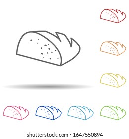 Bread in multi color style icon. Simple thin line, outline vector of food icons for ui and ux, website or mobile application
