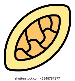 Bread national icon outline vector. Food cuisine. Arabian dish color flat